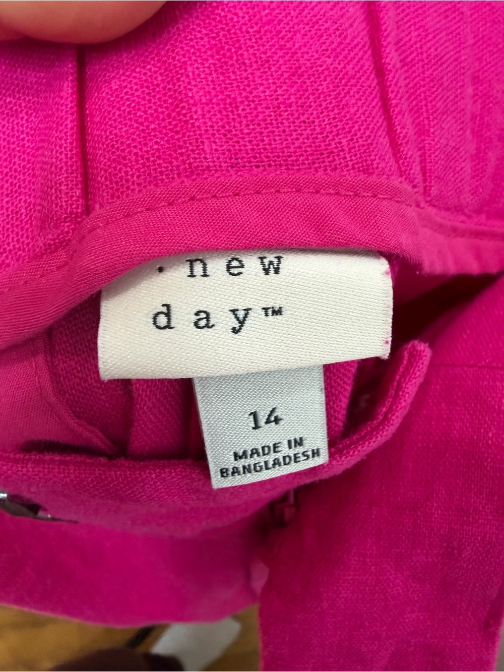 New Day Linen Blend Shorts Size 14 Fuchsia Pink NWT Summer Casual Pockets - Picture 5 of 8